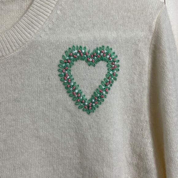 Jefferson Lane size medium 100% cashmere sweater Queen Of Hearts - Picture 2 of 4